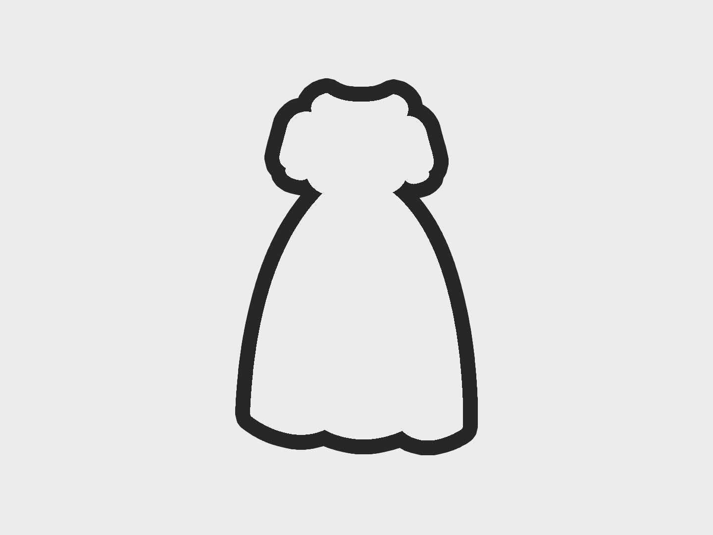 Woodlands Inspired Princess Dress Cookie Cutter STL Files Cookie Cutter Files