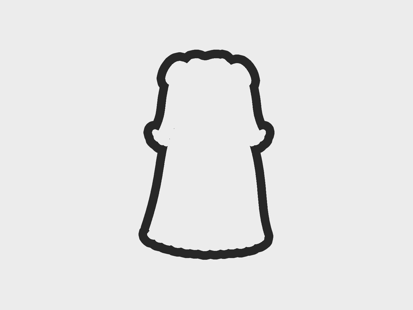 Magical Hair Inspired Princess Dress Cookie Cutter STL Files Cookie Cutter Files
