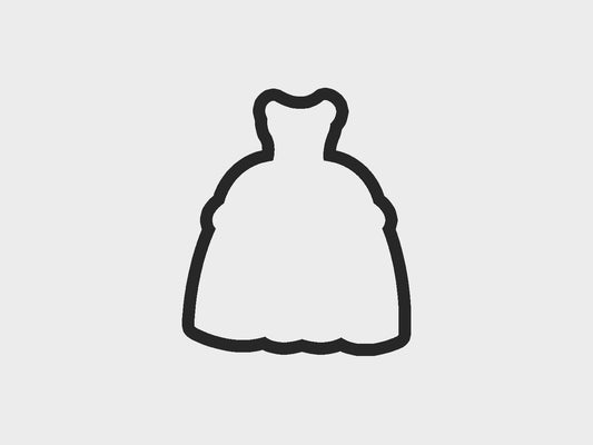 Glass Slipper Inspired Princess Dress Cookie Cutter STL Files Cookie Cutter Files