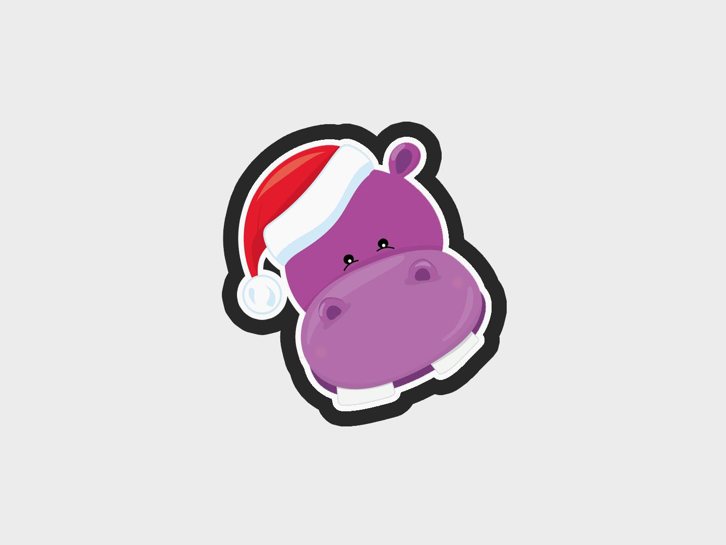 Hippo Animal Faces Santa Edition Cookie Cutter STL Files Cookie Cutter Files