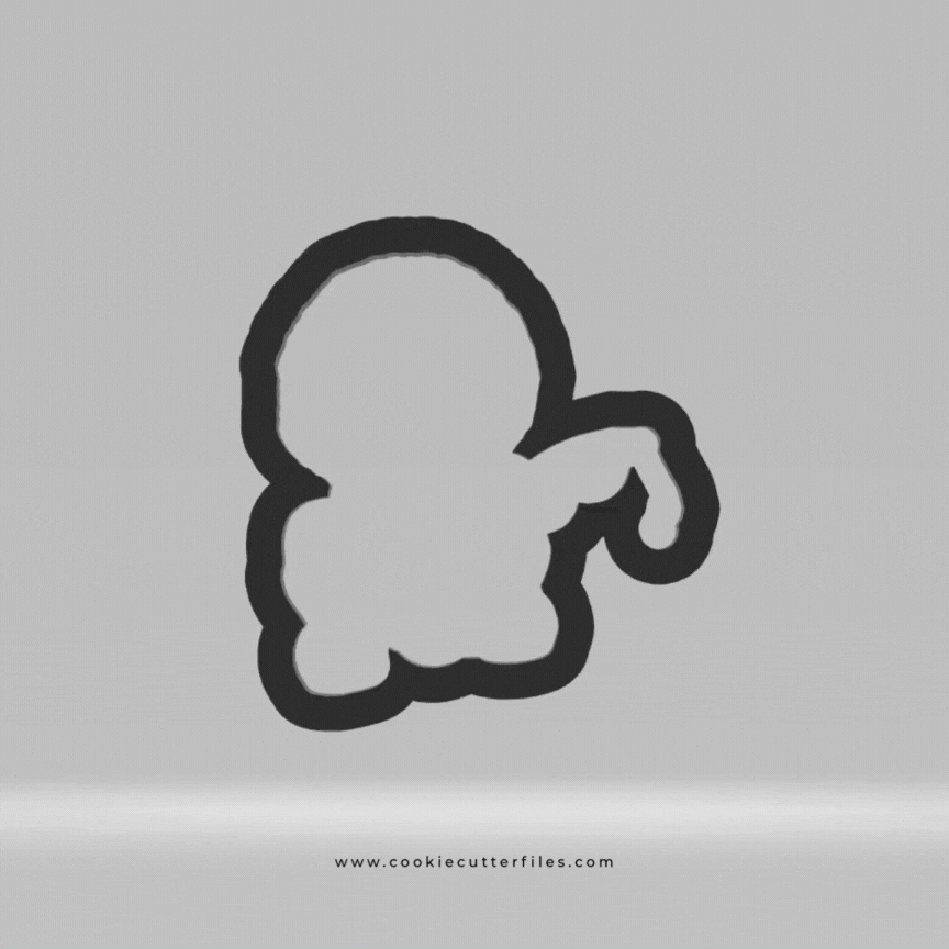 Boy Sitting Fishing Eskimo Kids Cookie Cutter STL Files Cookie Cutter Files