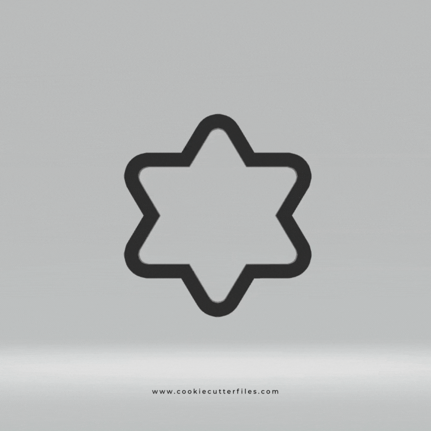 Star of David Hanukkah Cookie Cutter STL Files Cookie Cutter Files