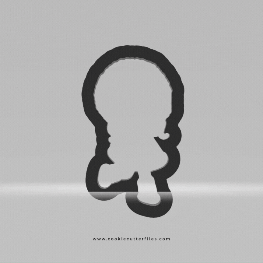 Girl Standing Foot Up Eskimo Kids Cookie Cutter STL Files Cookie Cutter Files