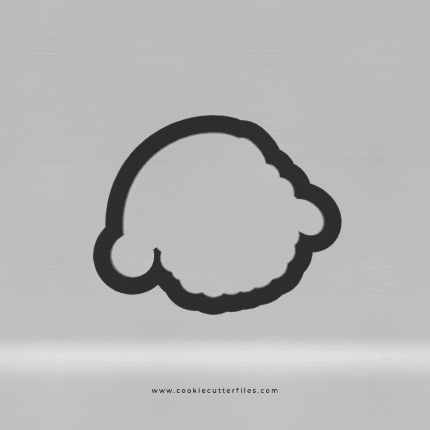 Sheep Animal Faces Santa Edition Cookie Cutter STL Files Cookie Cutter Files