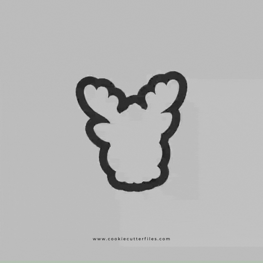 Reindeer Christmas Faces Cookie Cutter STL Files Cookie Cutter Files