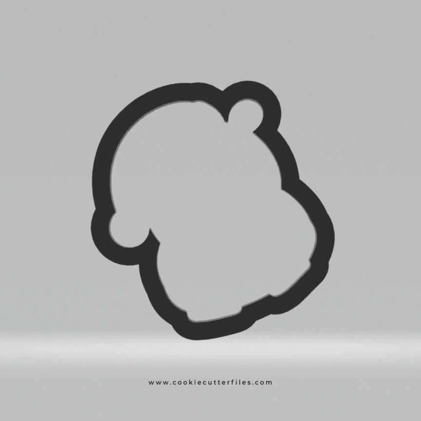 Hippo Animal Faces Santa Edition Cookie Cutter STL Files Cookie Cutter Files