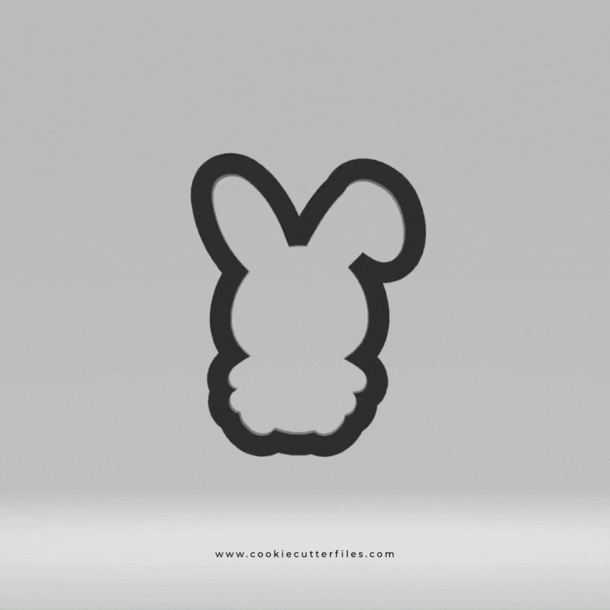Adorable Baby Easter Bunny Cookie Cutter STL Files Cookie Cutter Files