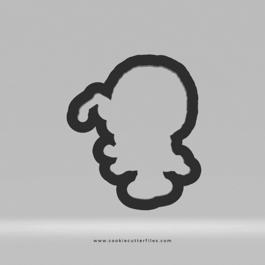 Girl Sitting Fishing Eskimo Kids Cookie Cutter STL Files Cookie Cutter Files