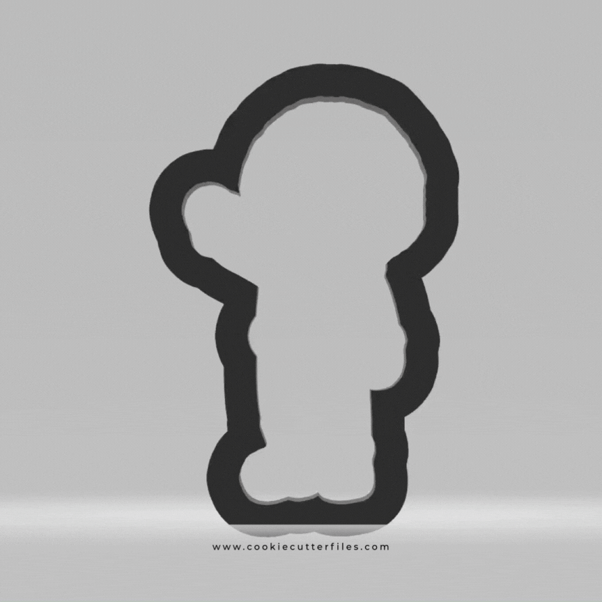 Boy Standing Waving Eskimo Kids Cookie Cutter STL Files Cookie Cutter Files
