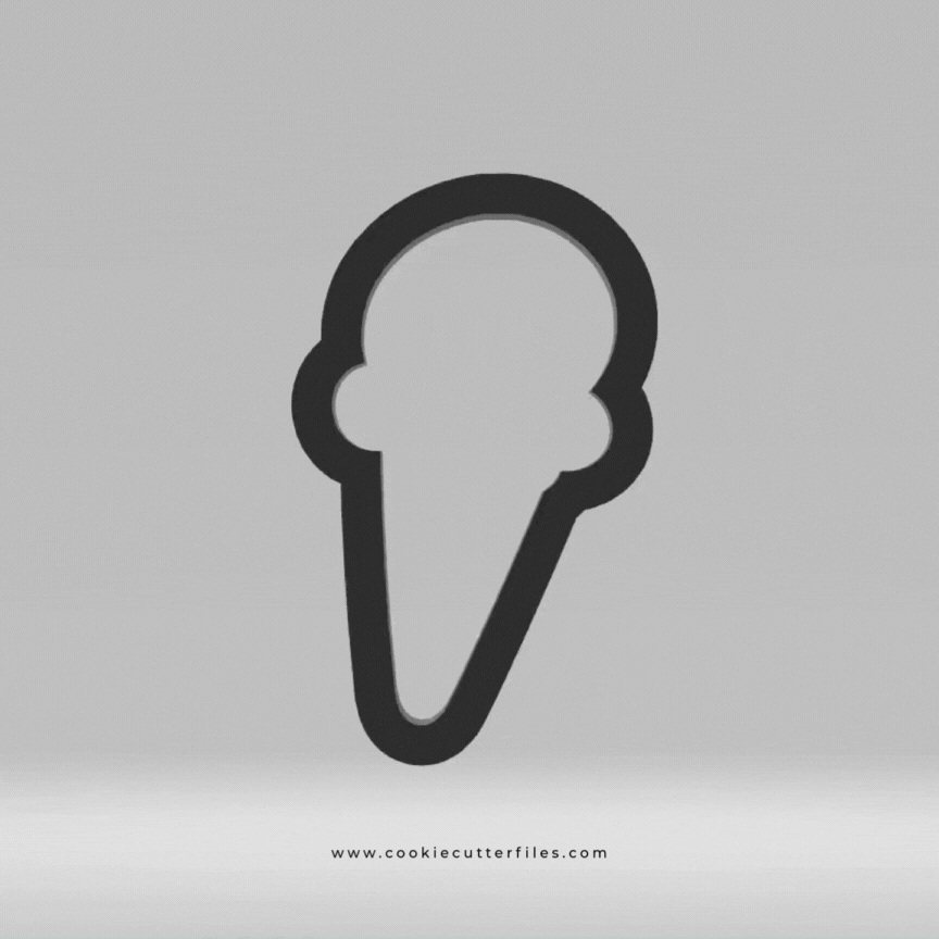 Ice Cream Cone Backyard Bbq Cookie Cutter STL Files Cookie Cutter Files