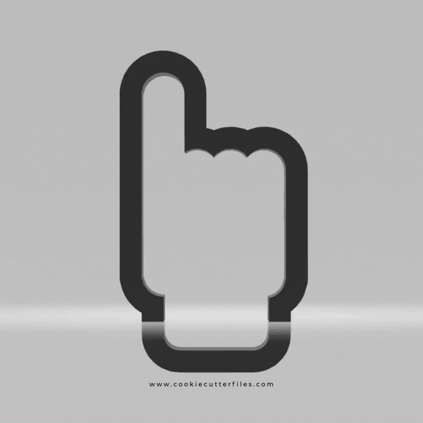 Foam Finger Super Bowl Party Cookie Cutter STL Files Cookie Cutter Files