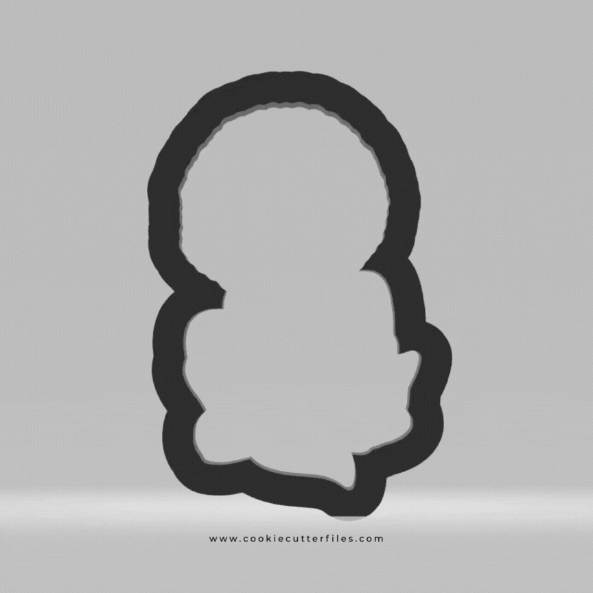 Boy Squatting Fox Eskimo Kids Cookie Cutter STL Files Cookie Cutter Files