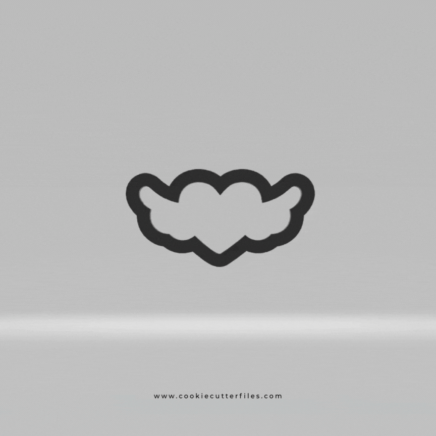 Heart Wings Valentine Gifts Cookie Cutter STL Files Cookie Cutter Files