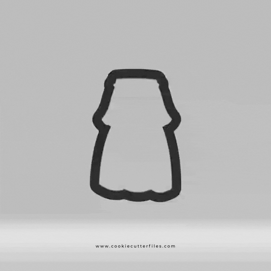 Scottish Inspired Princess Dress Cookie Cutter STL Files Cookie Cutter Files