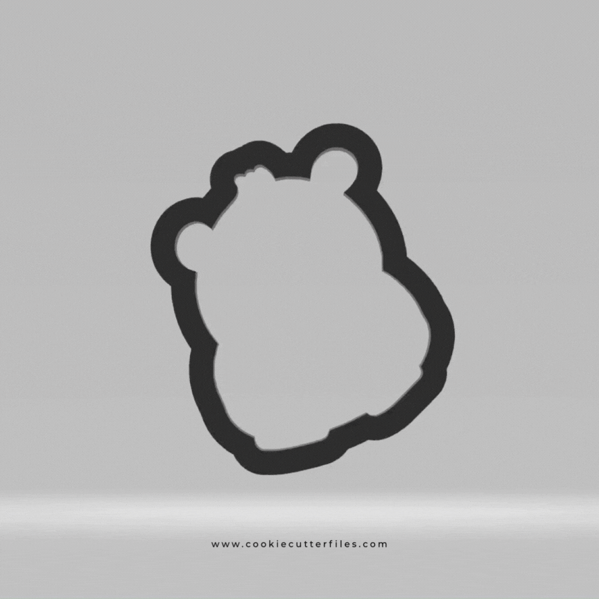 Hippo Animal Face Cookie Cutter STL Files Cookie Cutter Files