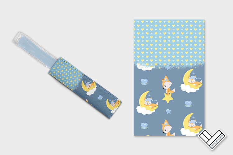 Baby Fox Blue 0302 Ice Pop Digital Sublimation Design Sweet Sublimation Designs
