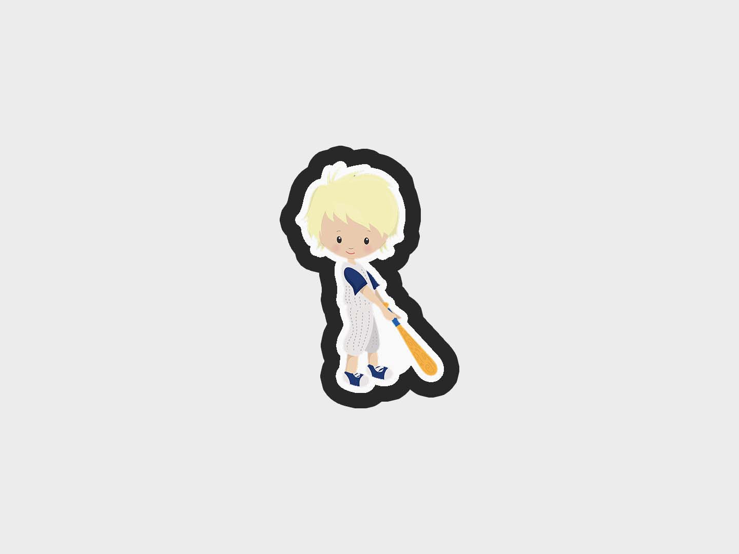 Batter Boy Baseball Kids Cookie Cutter STL Files Cookie Cutter Files