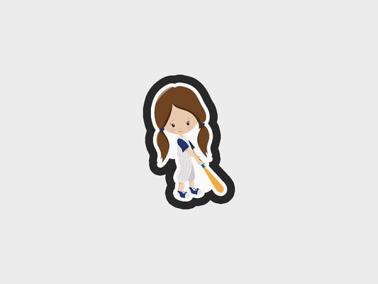 Batter Girl Baseball Kids Cookie Cutter STL Files Cookie Cutter Files