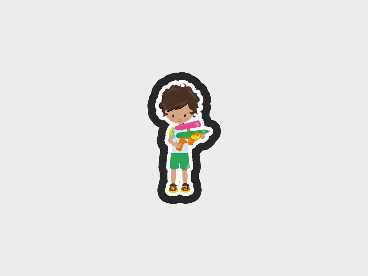 Boy Water Gun One Water Play Fun Cookie Cutter STL Files Cookie Cutter Files