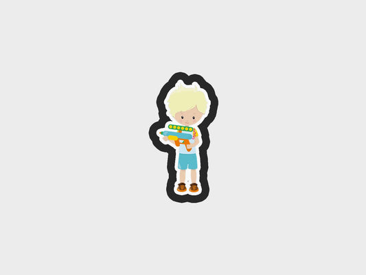 Boy Water Gun Two Water Play Fun Cookie Cutter STL Files Cookie Cutter Files