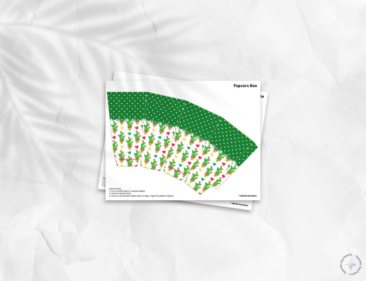 Cactus Love Popcorn Box Paper Craft Printable Paper Crafts