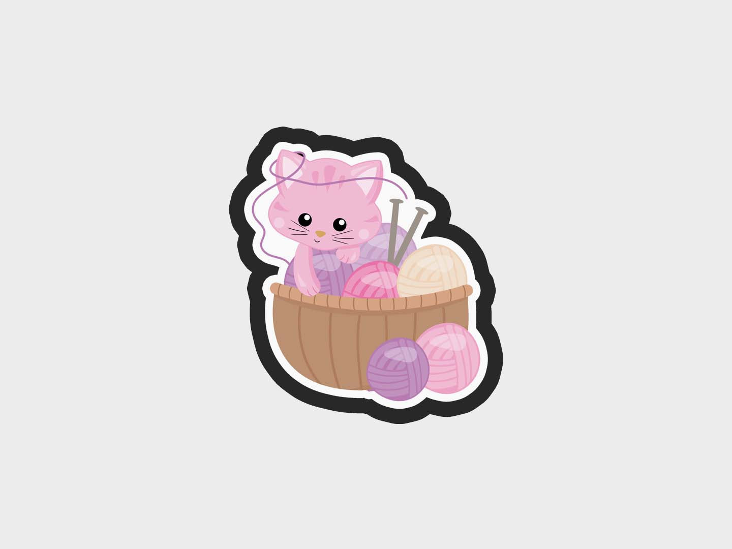 Cat Tangled Knitting Girl Cookie Cutter STL Files Cookie Cutter Files