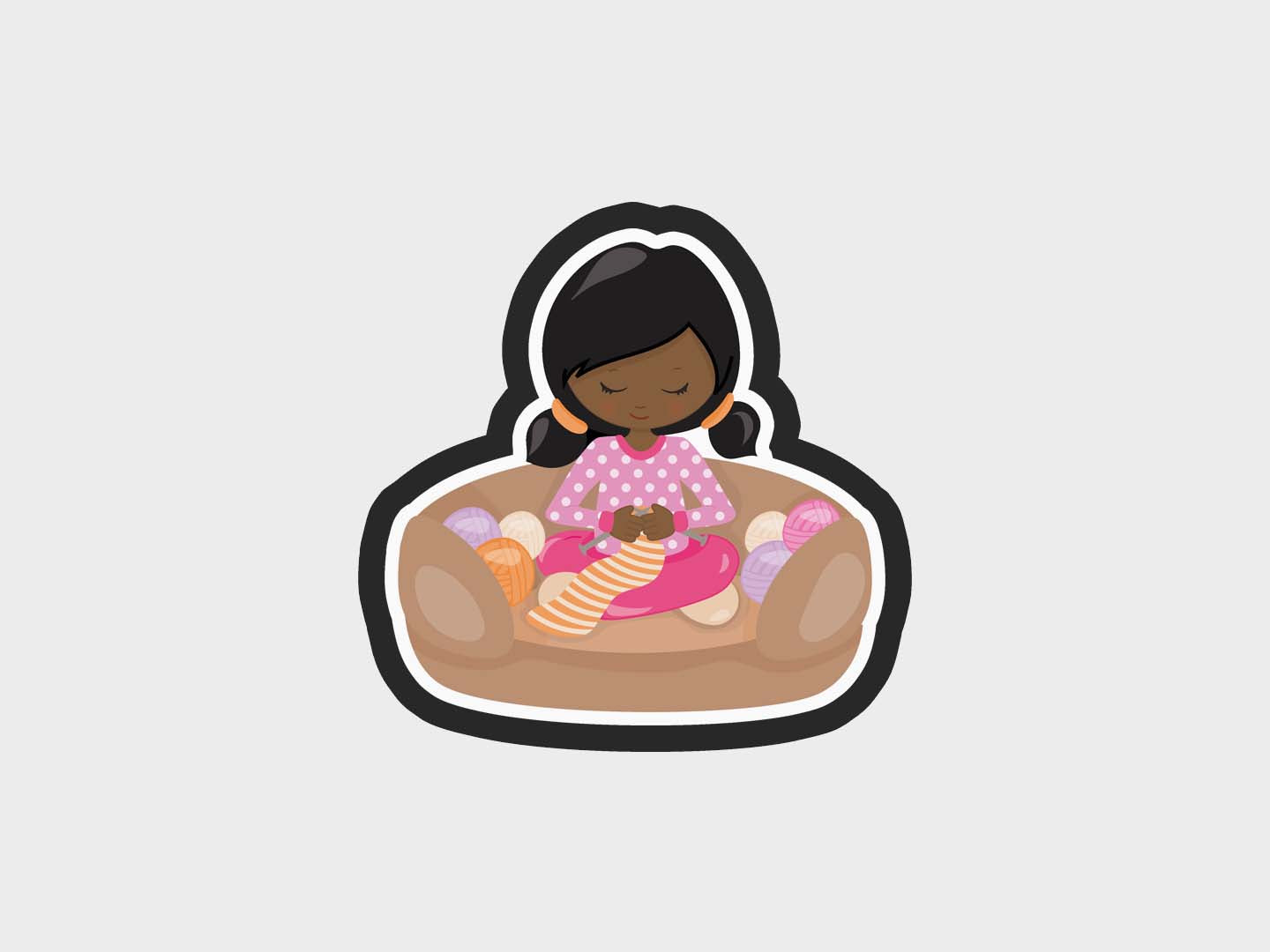Comfy Knitting Girl Cookie Cutter STL Files Cookie Cutter Files