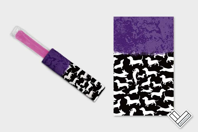 Dachshund Solid Purple Black Ice Pop Digital Sublimation Design Sweet Sublimation Designs