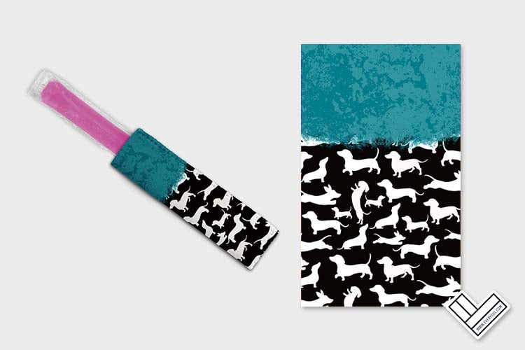 Dachshund Solid Teal Black Ice Pop Digital Sublimation Design Sweet Sublimation Designs