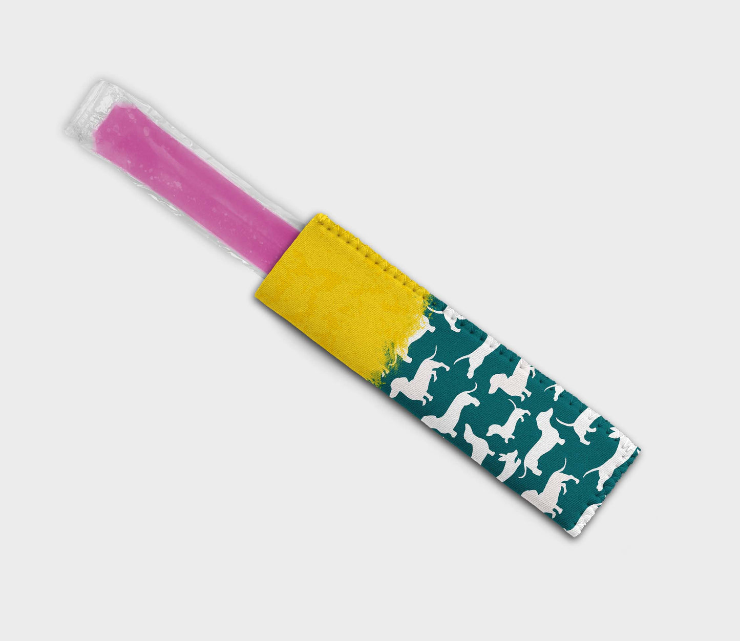 Dachshund Solid Yellow Teal Ice Pop Digital Sublimation Design Sweet Sublimation Designs