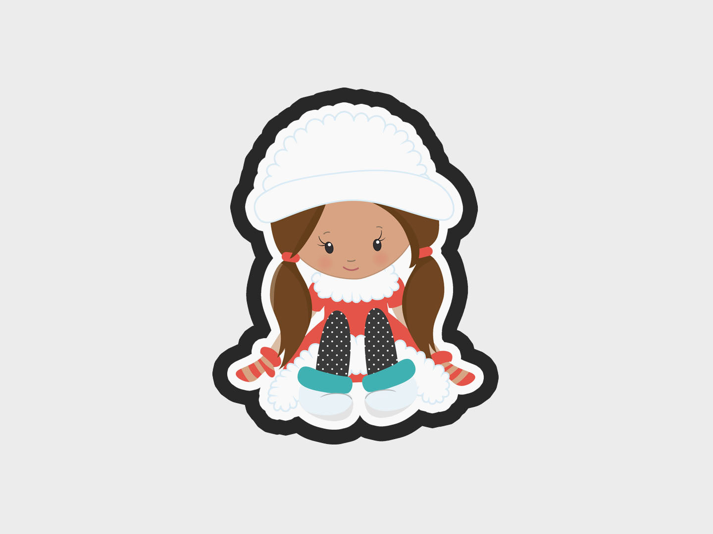 Girl Sitting Eskimo Kids Cookie Cutter STL Files Cookie Cutter Files