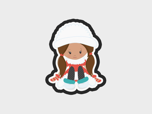 Girl Sitting Eskimo Kids Cookie Cutter STL Files Cookie Cutter Files