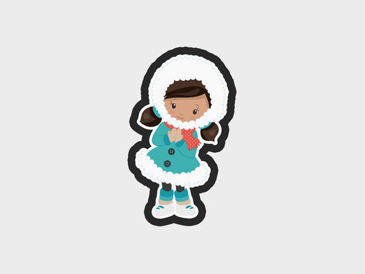 Girl Standing Eskimo Kids Cookie Cutter STL Files Cookie Cutter Files