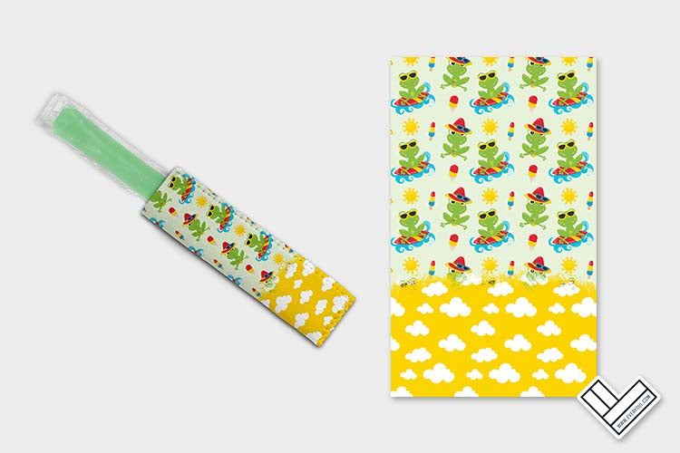 Frog On Beach 0601 Ice Pop Digital Sublimation Design Sweet Sublimation Designs