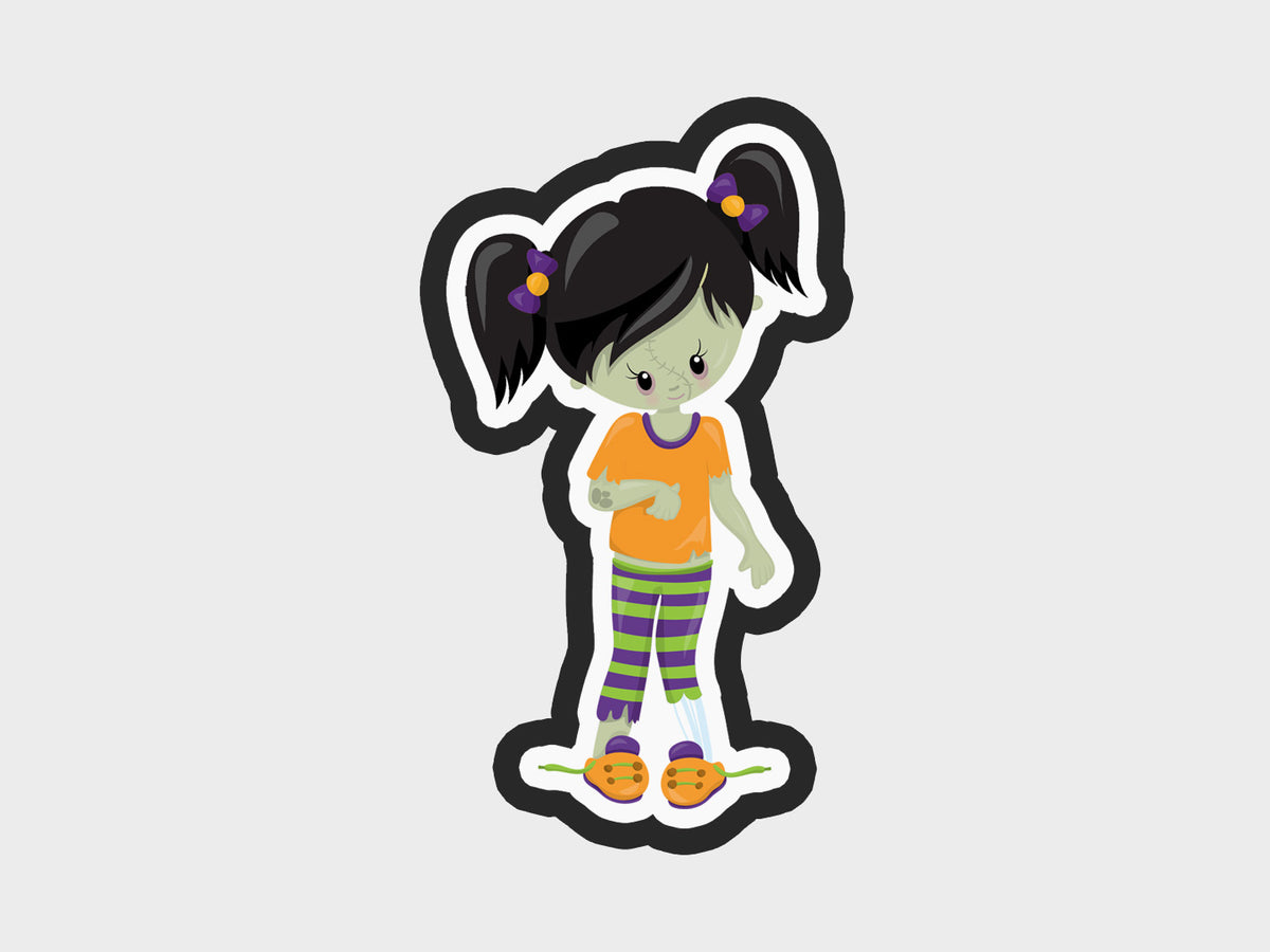 Girl Standing Zombie Kids Cookie Cutter STL Files Cookie Cutter Files