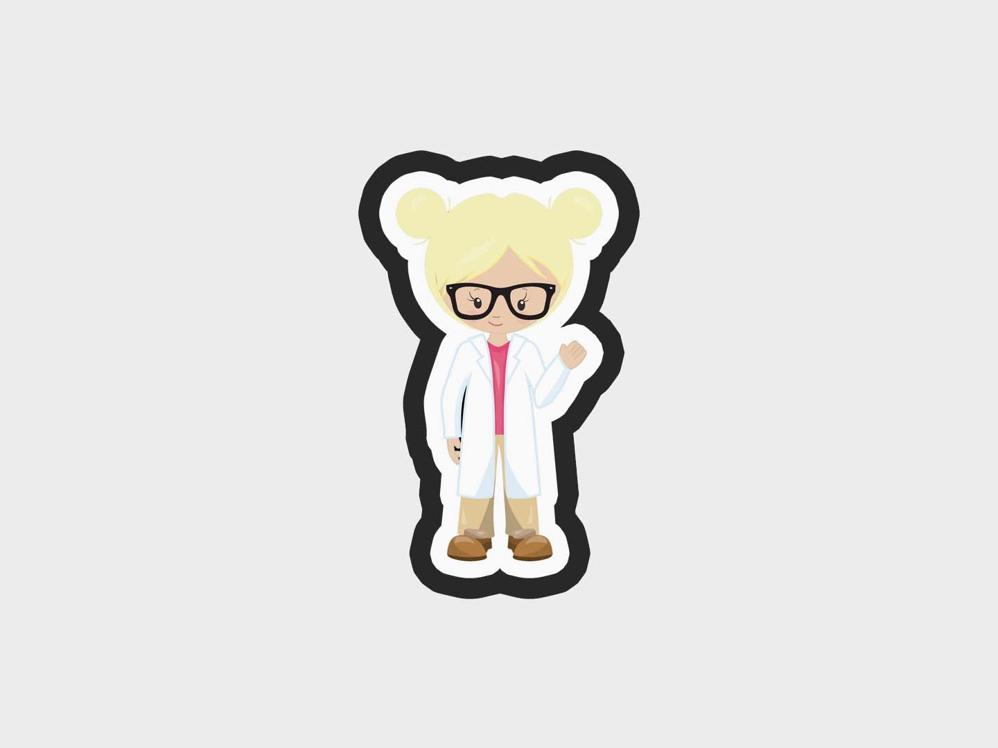 Girl Two Scientist Kids Cookie Cutter STL Files Cookie Cutter Files