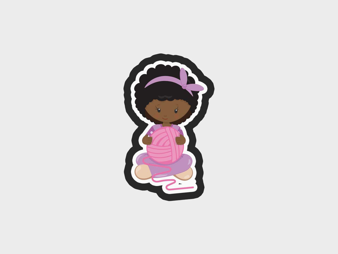Holding Yarn Knitting Girl Cookie Cutter STL Files Cookie Cutter Files