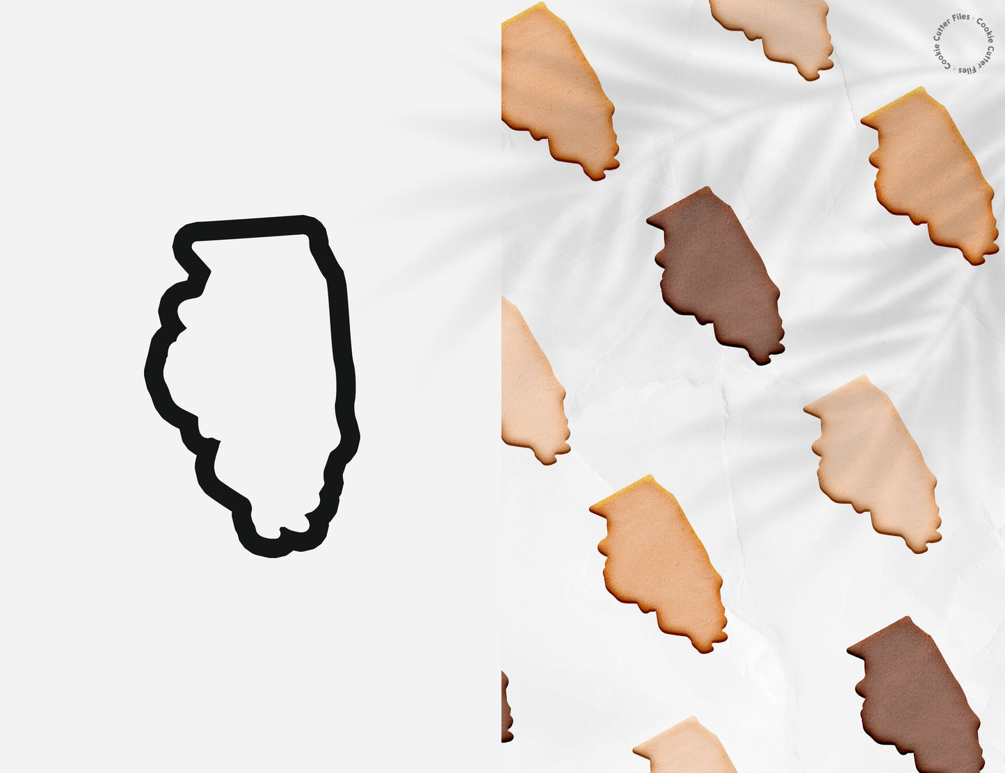 Illinois State Basic Cookie Cutter STL Files Cookie Cutter Files