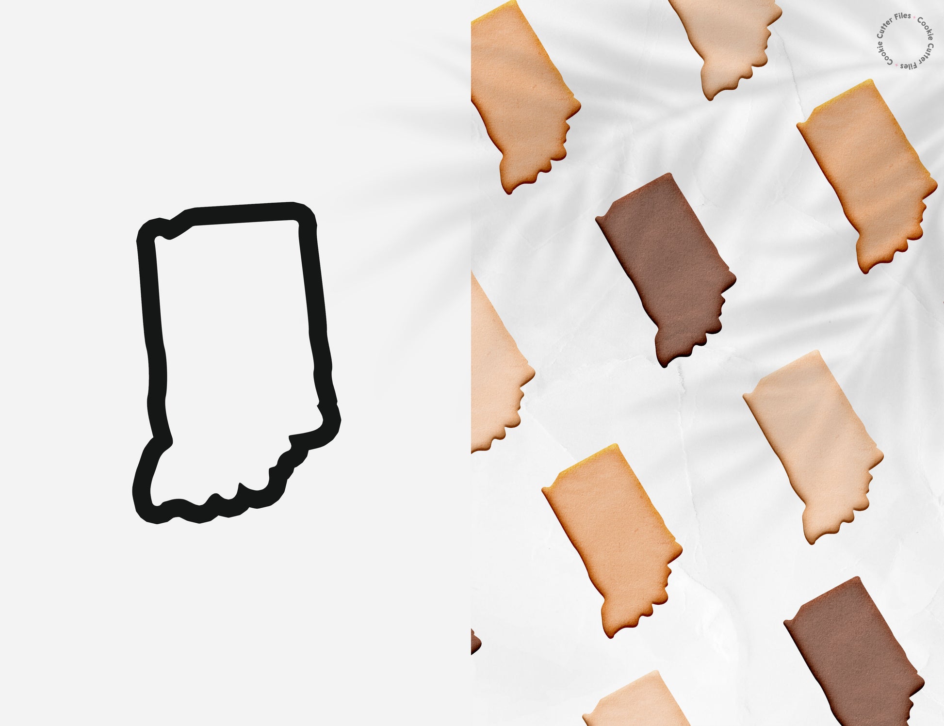 Indiana State Basic Cookie Cutter STL Files Cookie Cutter Files