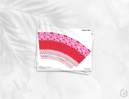 Kawaii Hearts Valentine Popcorn Box Paper Craft Printable Paper Crafts
