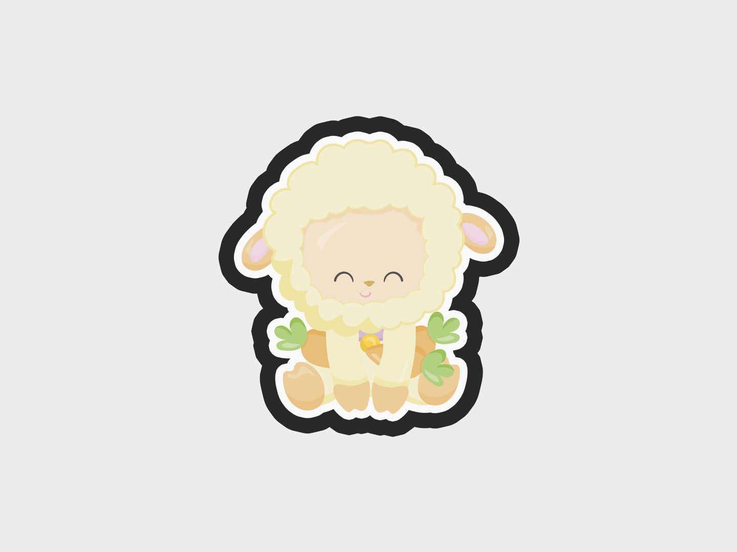 Sheep Holding Carrot Happy Easter Sheep Cookie Cutter STL Files Cookie Cutter Files