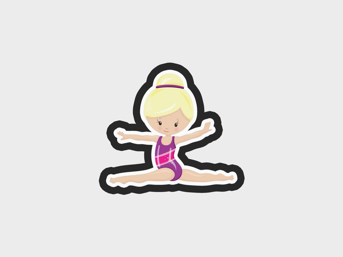Side Splits Gymnast Girl Cookie Cutter STL Files Cookie Cutter Files