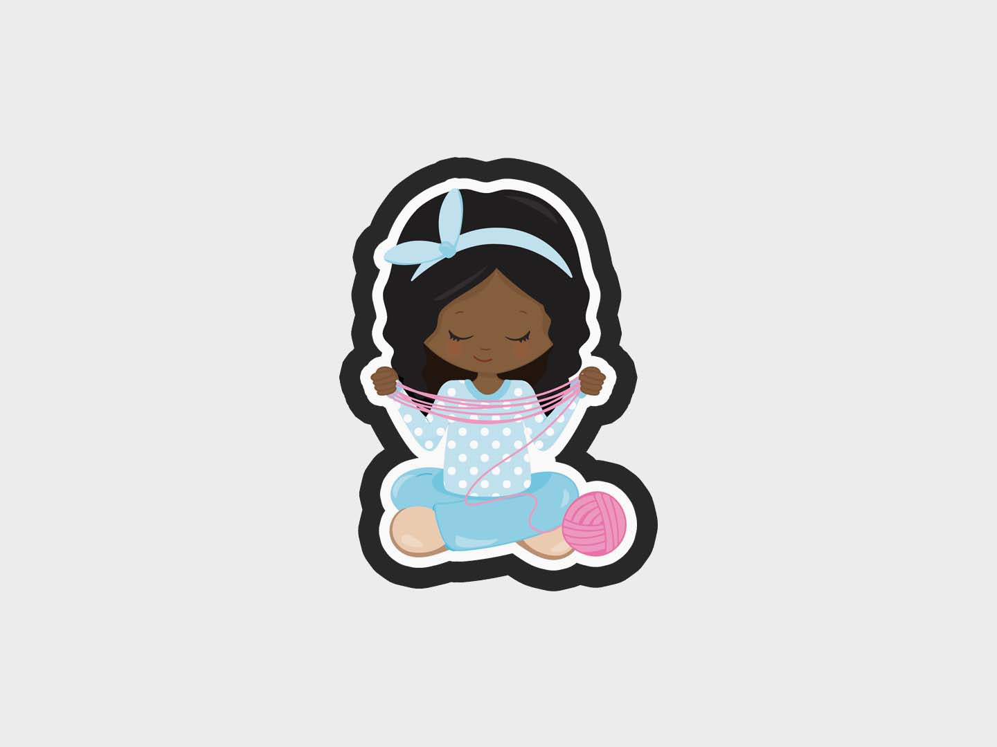 Stretching Yarn Knitting Girl Cookie Cutter STL Files Cookie Cutter Files