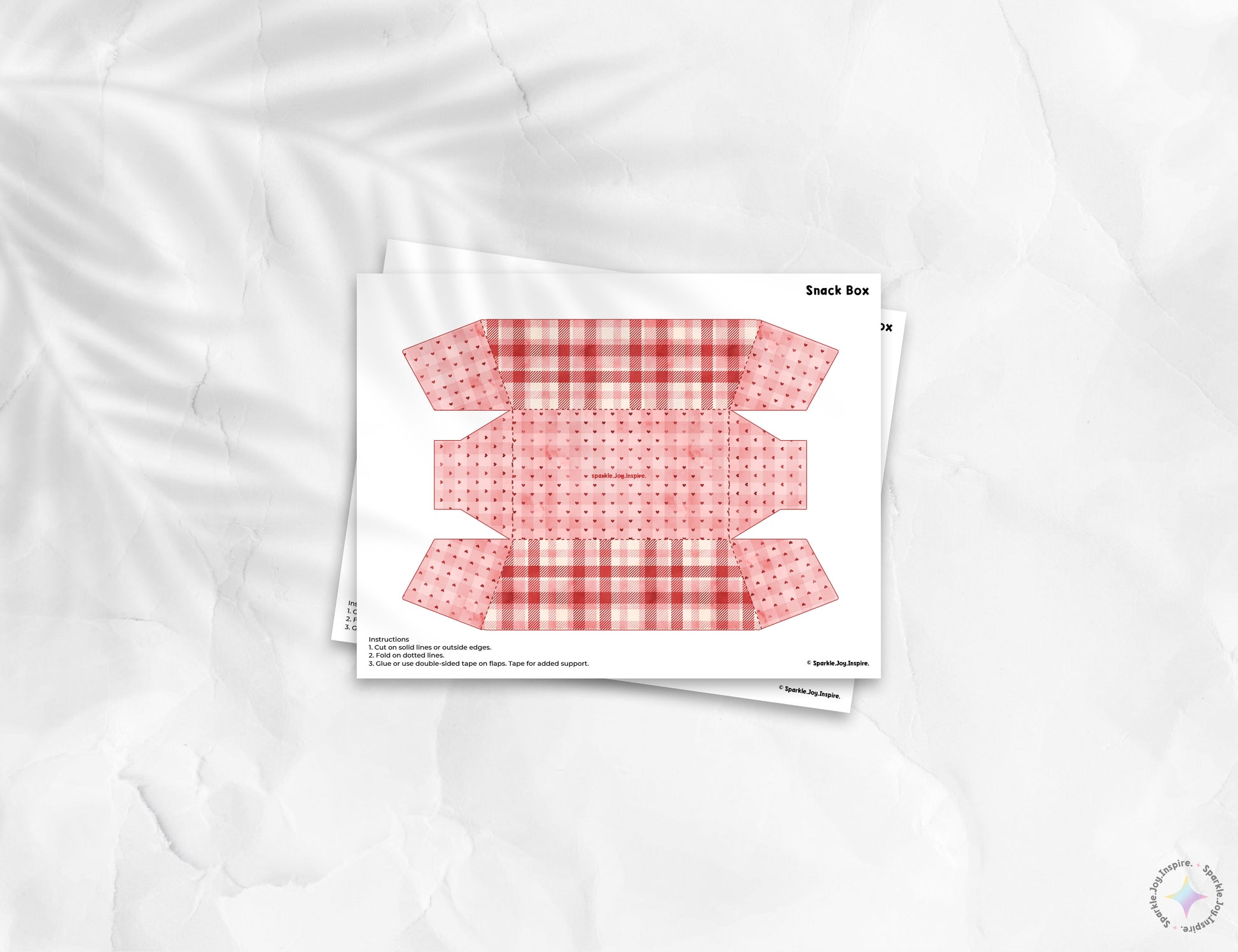 Valentine Flannel Snack Box Paper Craft Printable Paper Crafts