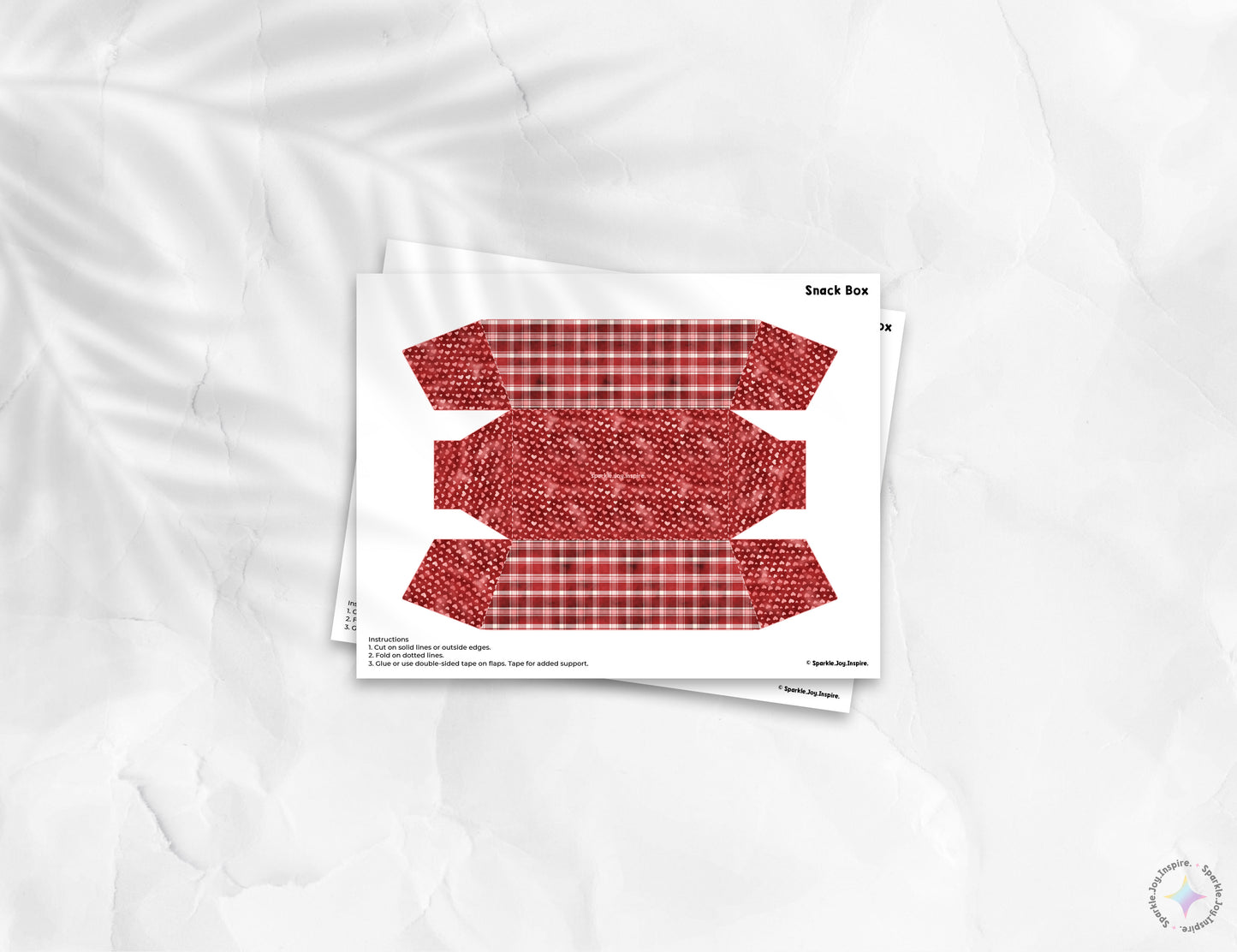 Valentine Flannel Snack Box Paper Craft Printable Paper Crafts