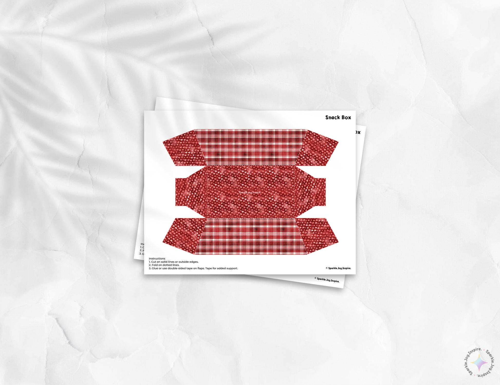 Valentine Flannel Snack Box Paper Craft Printable Paper Crafts