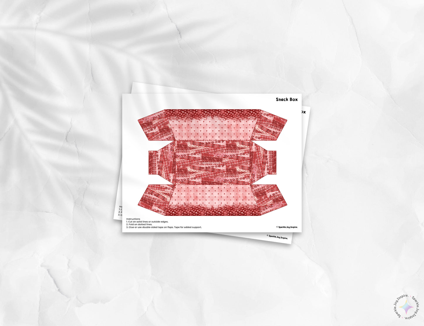 Valentine Flannel Snack Box Paper Craft Printable Paper Crafts