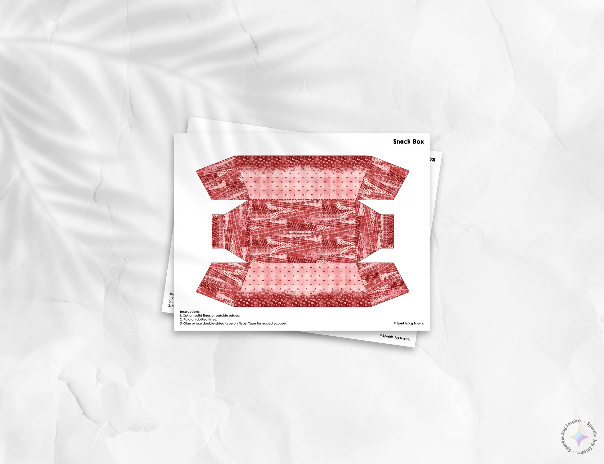 Valentine Flannel Snack Box Paper Craft Printable Paper Crafts