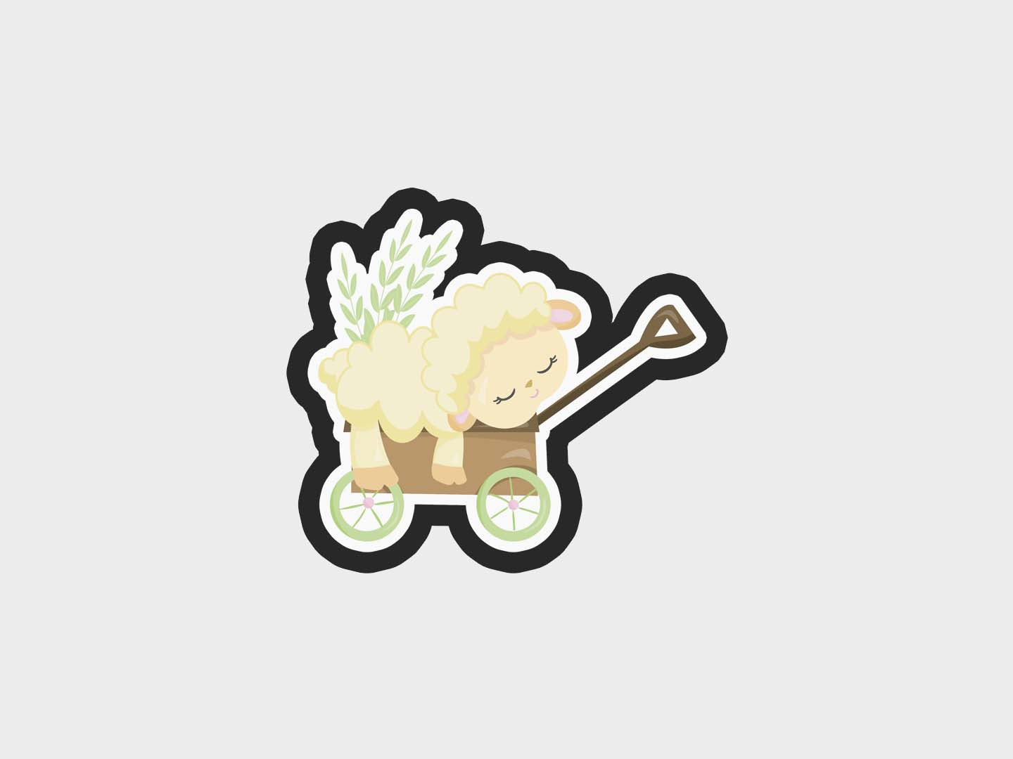Wagon Sheep Happy Easter Sheep Cookie Cutter STL Files Cookie Cutter Files