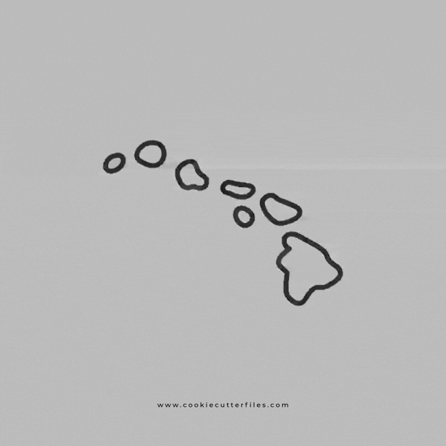 Hawaii State Set Basic Cookie Cutter STL Files Cookie Cutter Files